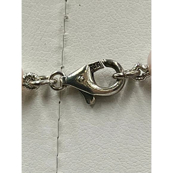 Vintage Soft Pink Pearl Hand Knotted Sterling Silver 925 Clasp  Necklace 6mm - Picture 5 of 9